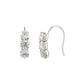 10K 3-Stone Wire Earrings (White Gold) - Product Image