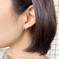 Platinum Square Hoop Earrings - Model Image