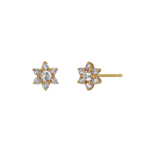 18K/10K Yellow Gold Diamond Lumiere Mini Earrings - Product Image