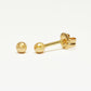 [Second Earrings] 18K Yellow Gold Mirror Ball Earrings - Product Image