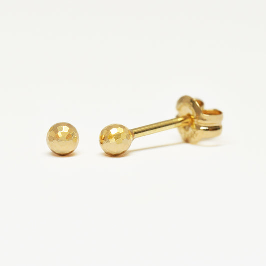 [Second Earrings] 18K Yellow Gold Mirror Ball Earrings - Product Image