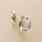 Platinum Twisted Twin Hoop Earrings - Product Image