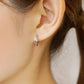 Platinum Twisted Twin Hoop Earrings - Model Image