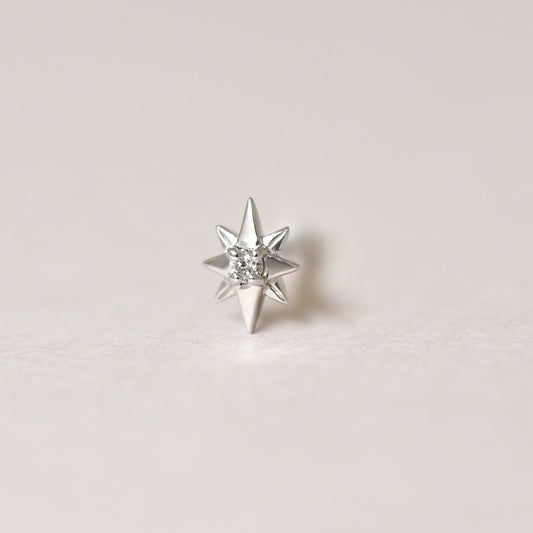 [Solo Earring] [Second Earrings] Platinum Diamond Shine Single Earring - Product Image