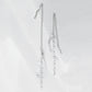 14K/10K White Gold Twisted Long Threader Earrings - Product Image