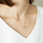 10K Pink Freshwater Pearl Clover Necklace (Rose Gold) - Model Image