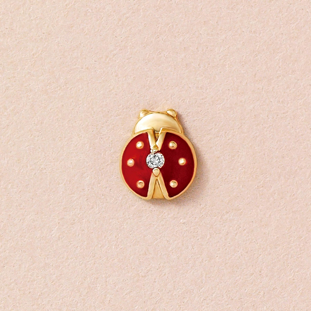 [GARDEN] 18K/10K Diamond Ladybug Single Earring (Yellow Gold) TAKEUP