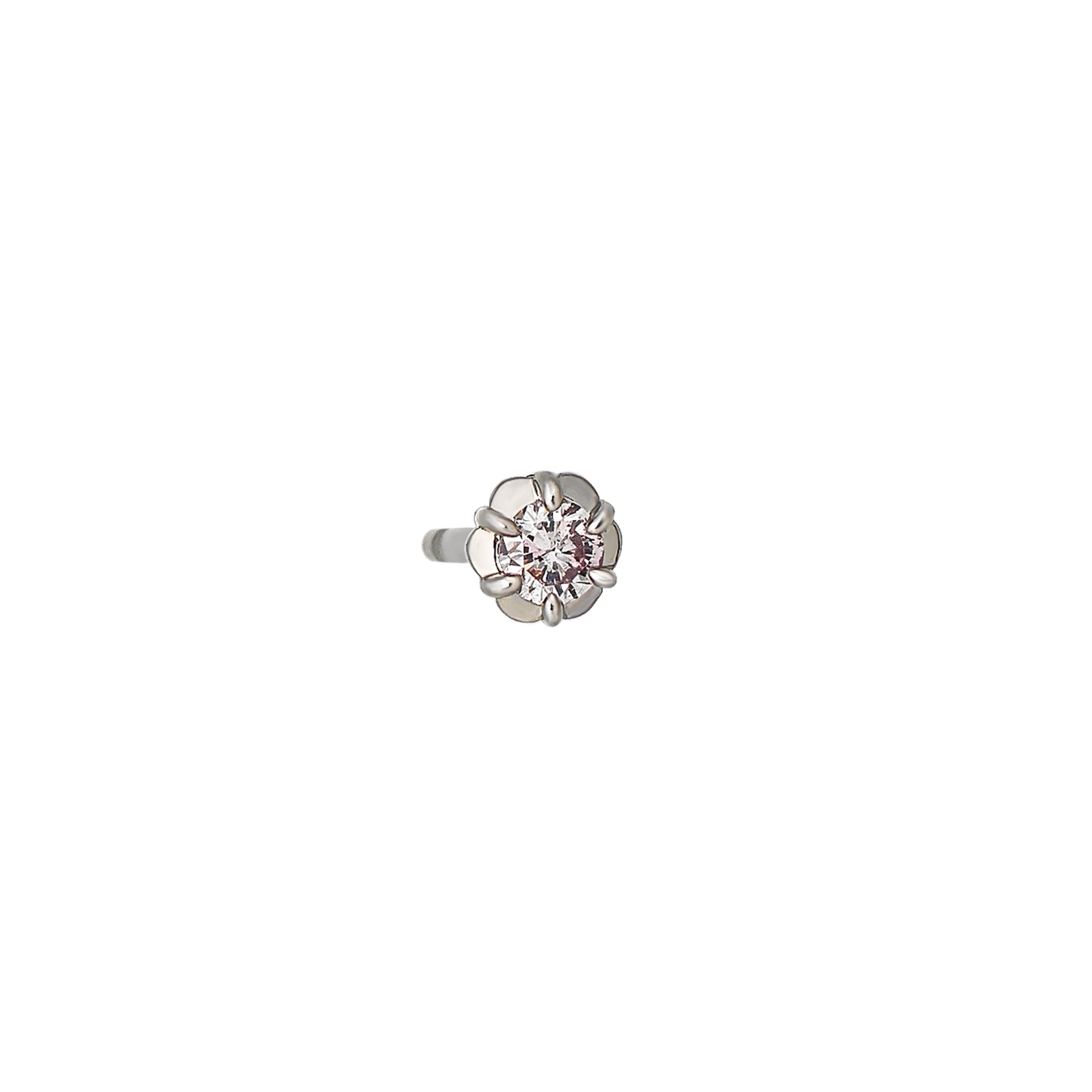 [Solo Earring] [Second Earrings] Platinum Pink Diamond Violet Earrings 0.05ct - Product Image
