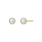 18K Freshwater Pearl Stud Earrings [4mm] (Yellow Gold) - Product Image