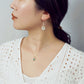 18K/10K 2Way White Shell Swinging Earrings [Moonlight] (Yellow Gold) - Model Image