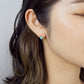18K/10K Refined Turquoise x White Quartz Earrings [Blue Mosque] (Yellow Gold) - Model Image