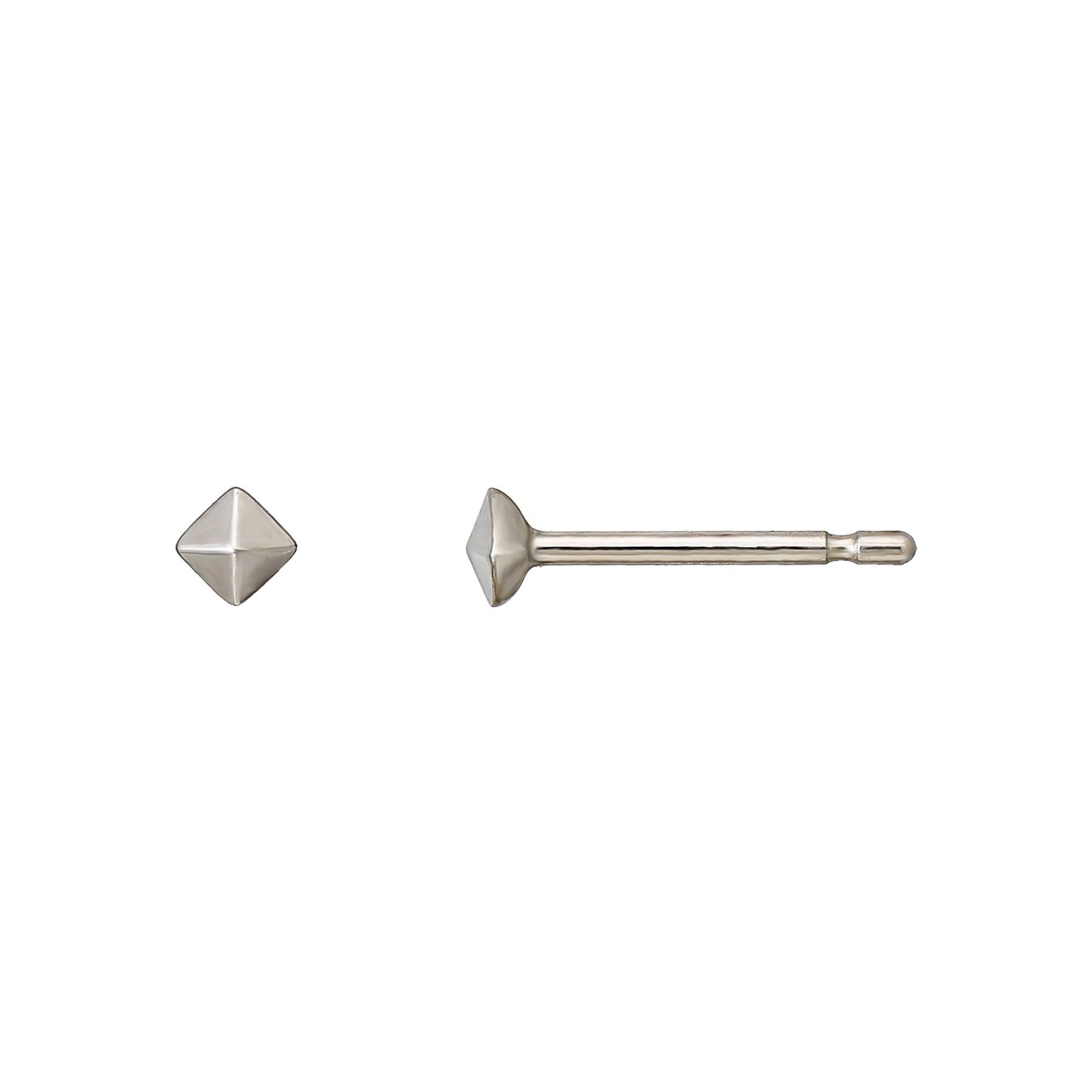[Second Earrings] Platinum Pyramid Stud Earrings - Product Image