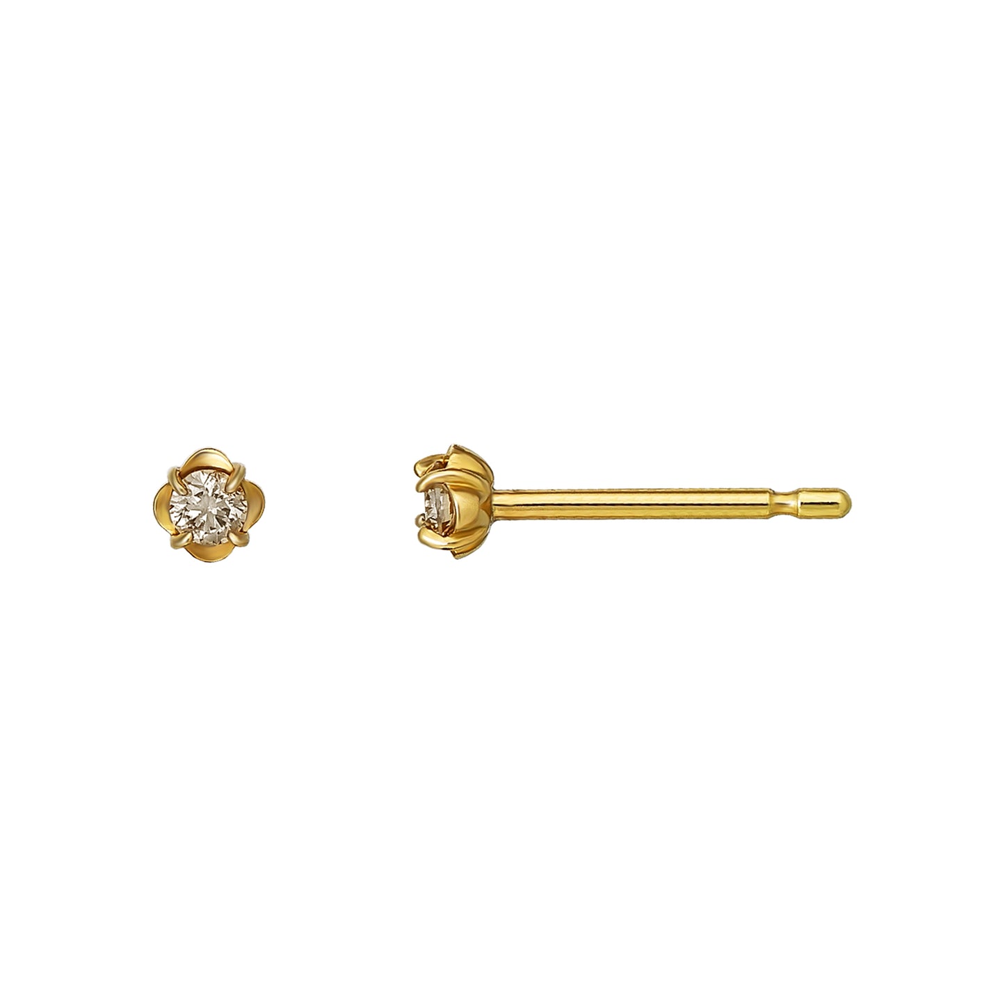 [Second Earrings] 18K Brown Diamond Earrings 0.08ct (Yellow Gold) - Product Image
