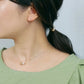[Second Earrings] 18K Brown Diamond Earrings 0.08ct (Yellow Gold) - Model Image
