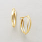 18K/10K Oval Hoop Earrings (Yellow Gold) - Product Image