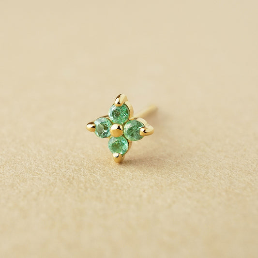 [Solo Earring] [Second Earrings] 18K Emerald Single Earring (Yellow Gold) - Product Image