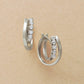 Platinum Double Twist Hoop Earrings - Product Image