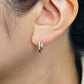 Platinum Double Twist Hoop Earrings - Model Image