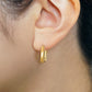 18K/10K Long Square Bridge Earrings (Yellow Gold) - Model Image