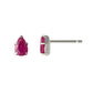 [Second Earrings] Platinum Ruby ​​Dew Drop Earrings - Product Image