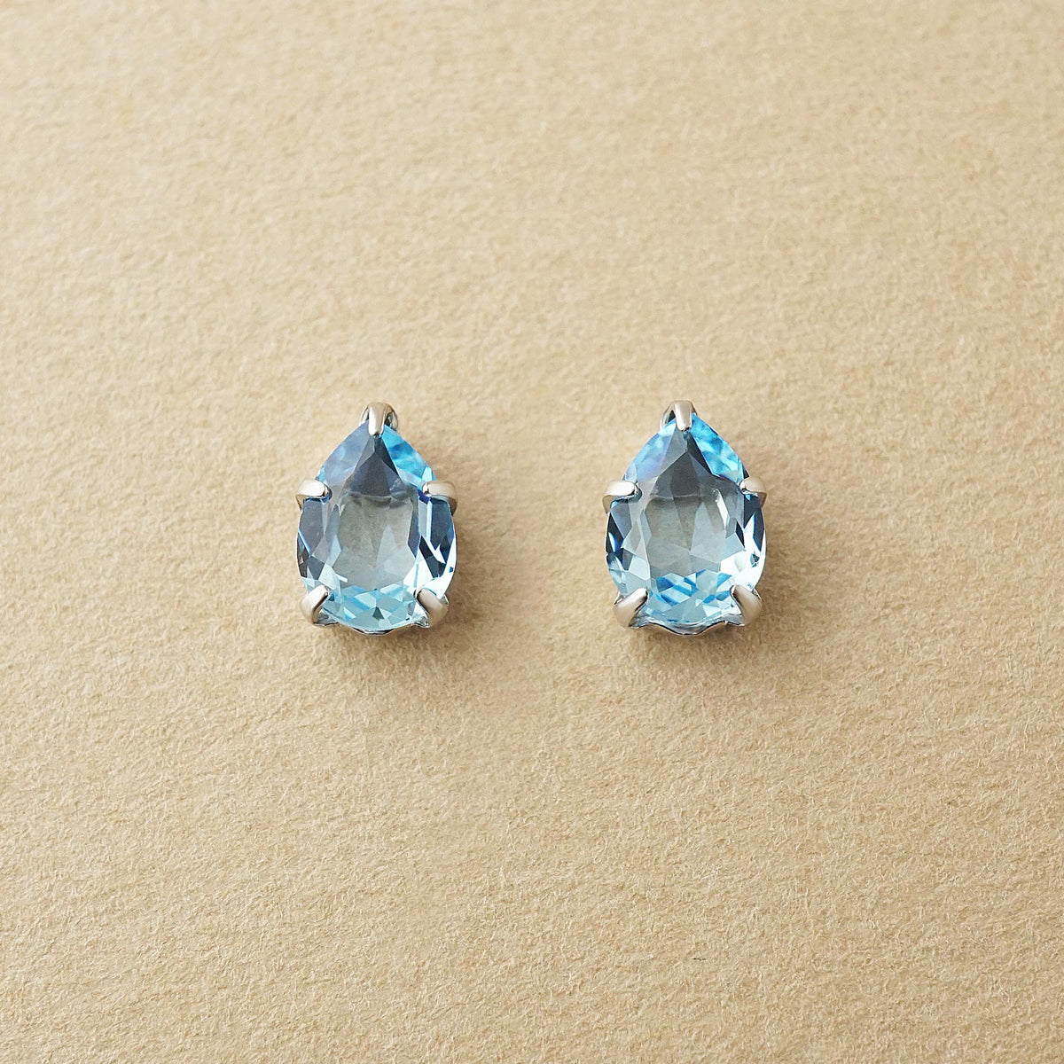 [Second Earrings] Platinum Blue Topaz Drop Earrings - Product Image
