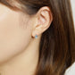[Second Earrings] Platinum Blue Topaz Drop Earrings - Model Image