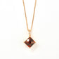 Garnet Square Necklace (10K Rose Gold) - Product Image