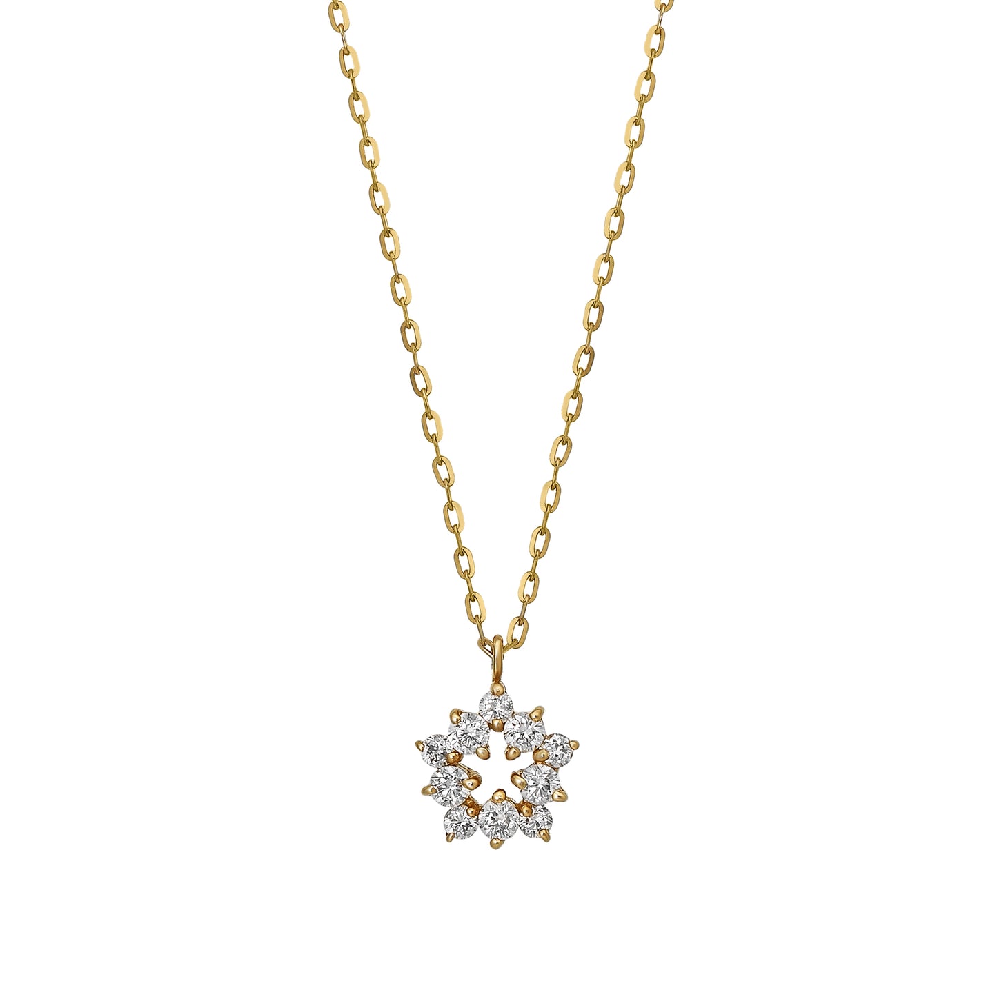 18K Diamond Star Wreath Necklace (Yellow Gold) - Product Image