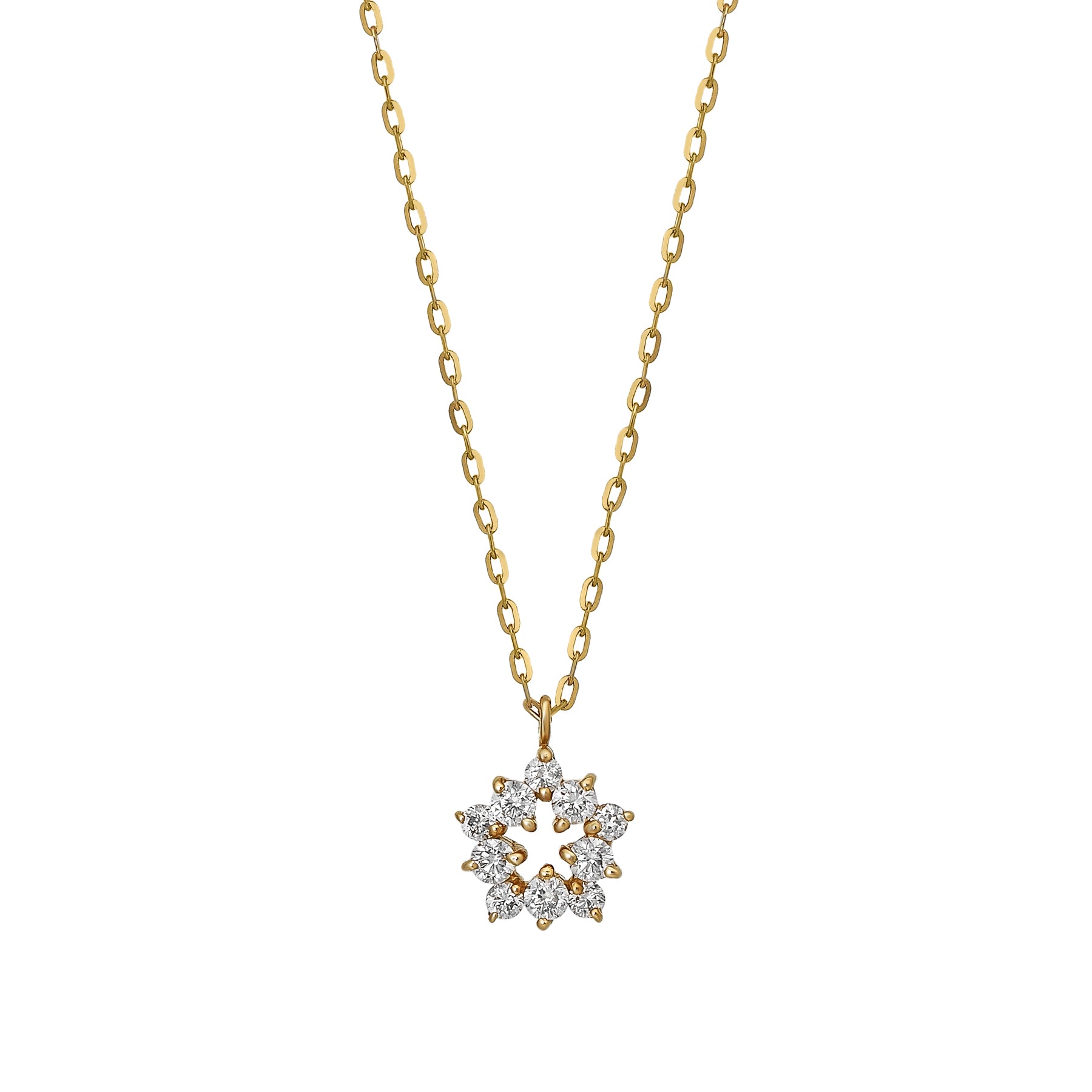 18K Diamond Star Wreath Necklace (Yellow Gold) - Product Image