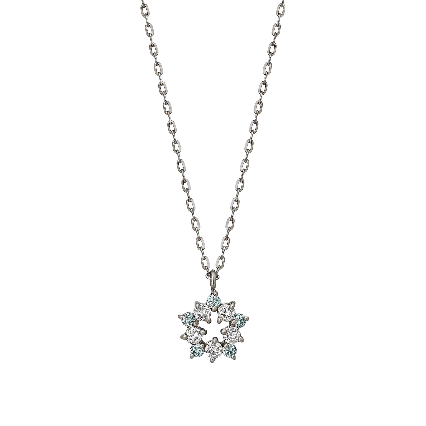 Platinum Diamond Star Wreath Necklace - Product Image