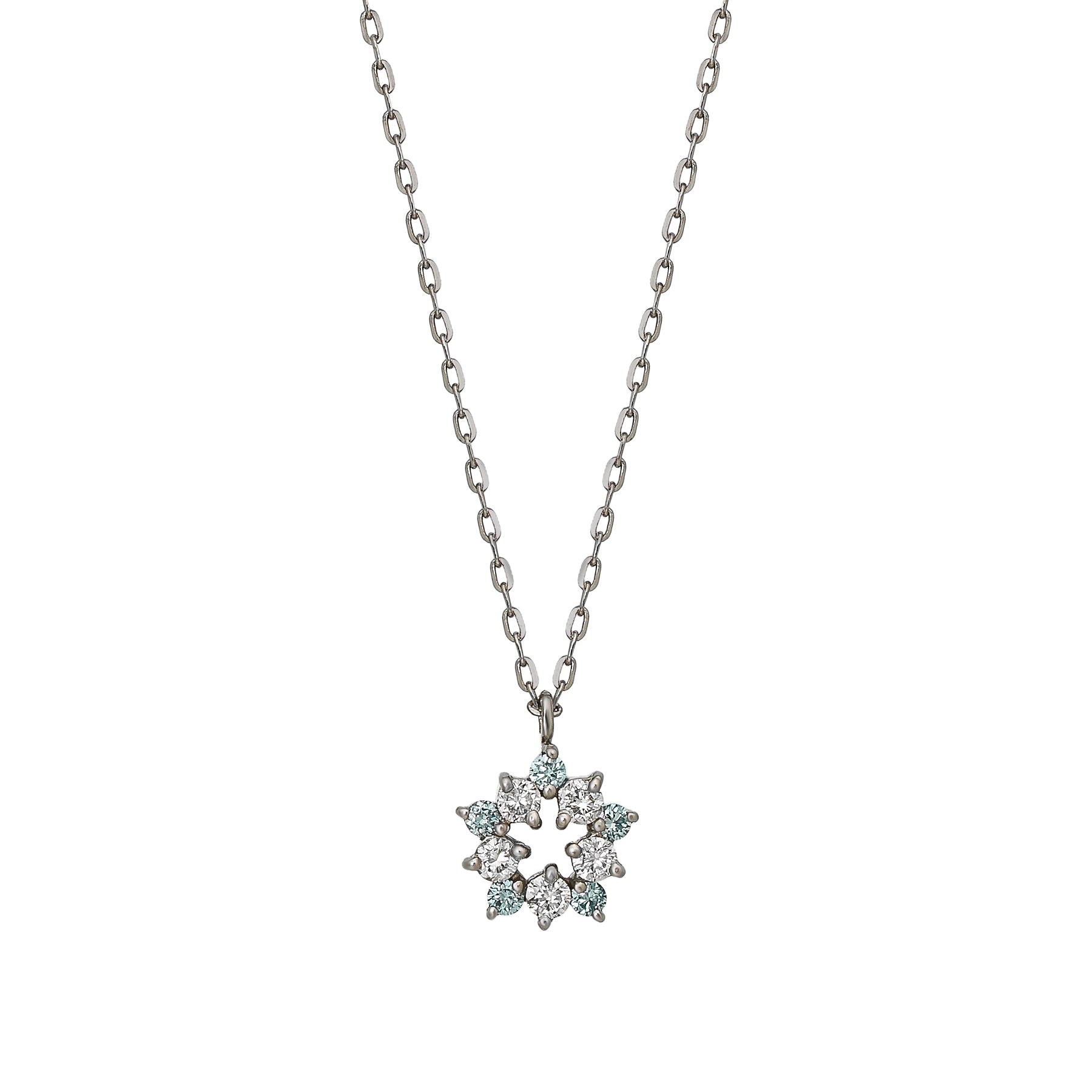Platinum Diamond Star Wreath Necklace - Product Image