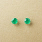 [Second Earrings] Platinum Green Agate Earrings [4mm] - Product Image