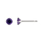 [Second Earrings] Platinum Amethyst Earrings [4mm] - Product Image