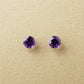 [Second Earrings] Platinum Amethyst Earrings [4mm] - Product Image