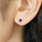 [Second Earrings] Platinum Amethyst Earrings [4mm] - Model Image