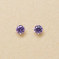[Second Earrings] Platinum Purple Cubic Zirconia Earrings - Product Image