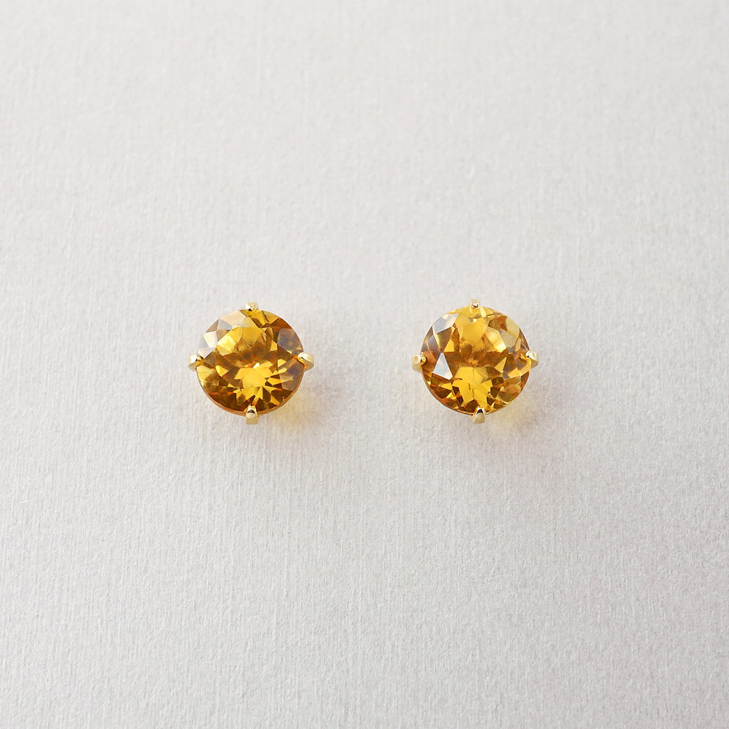[Second Earrings] 18K Citrine Earrings [4mm] (Yellow Gold) - Product Image