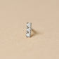 [Solo Earring] [Second Earrings] Platinum 3-Stone Diamond Single Earring - Product Image
