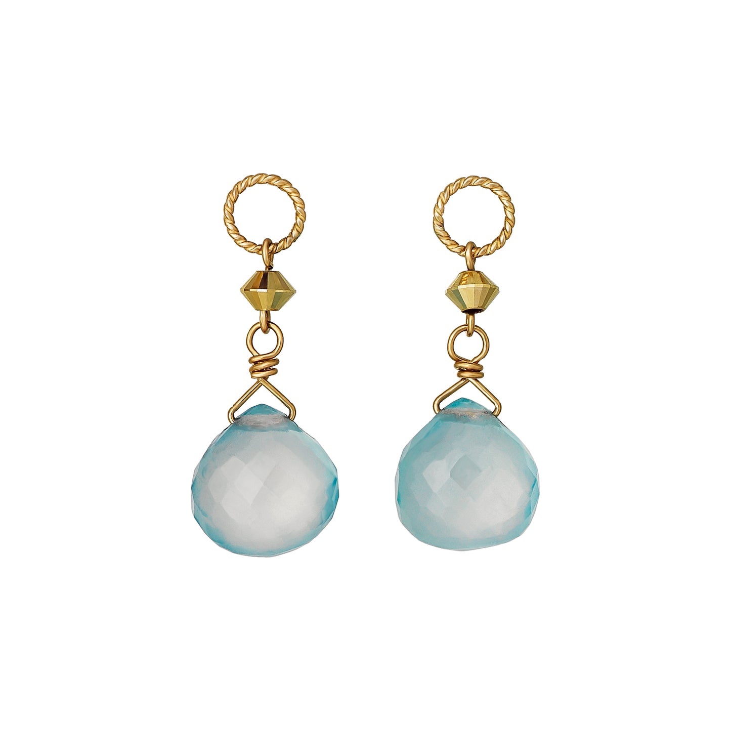 [Palette] 10K Aquamarine Sky Maroon Charms (Large Link) (Yellow Gold) - Product Image