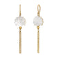 Gold Filled White Shell Wire Earrings - Product Image