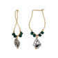 Gold Filled Herkimer Quartz Wire Hoop Earrings - Product Image