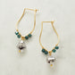 Gold Filled Herkimer Quartz Wire Hoop Earrings - Product Image
