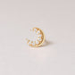 [Solo Earring] 18K/10K Moissanite Moon Single Earring (Yellow Gold) - Product Image
