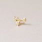 [Solo Earring] 18K/10K Moissanite Ribbon Single Earring (Yellow Gold) - Product Image
