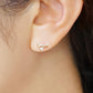 [Solo Earring] 18K/10K Moissanite Ribbon Single Earring (Yellow Gold) - Model Image