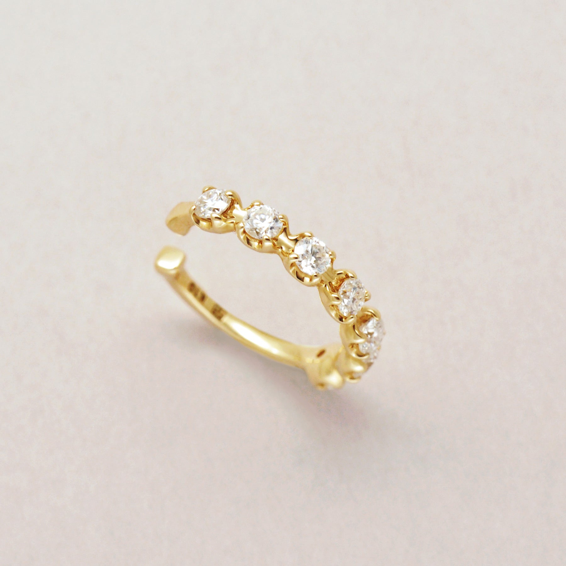 10K Moissanite Radiant Ear Cuff (Yellow Gold) - Product Image