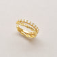 10K Moissanite Melee Line & Twist Dual Ear Cuff (Yellow Gold) - Product Image