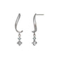 14K Twisted Line Diamond Earrings (White Gold) - Product Image