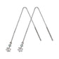 14K 6-Prong 2-Stone Diamond Threader Earrings (White Gold) - Product Image