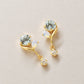 18K/10K Blue Topaz Twisted Line Swinging Earrings (Yellow Gold) - Product Image